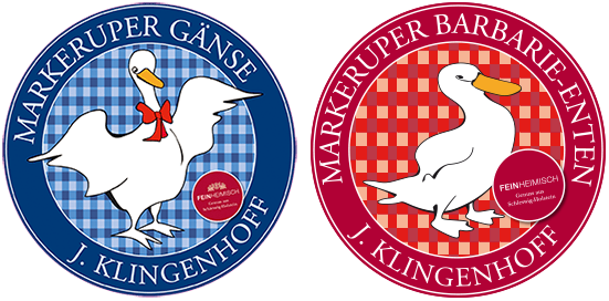 Logo Markeruper Gänse und Barbarie-Enten von J. Klingenhoff